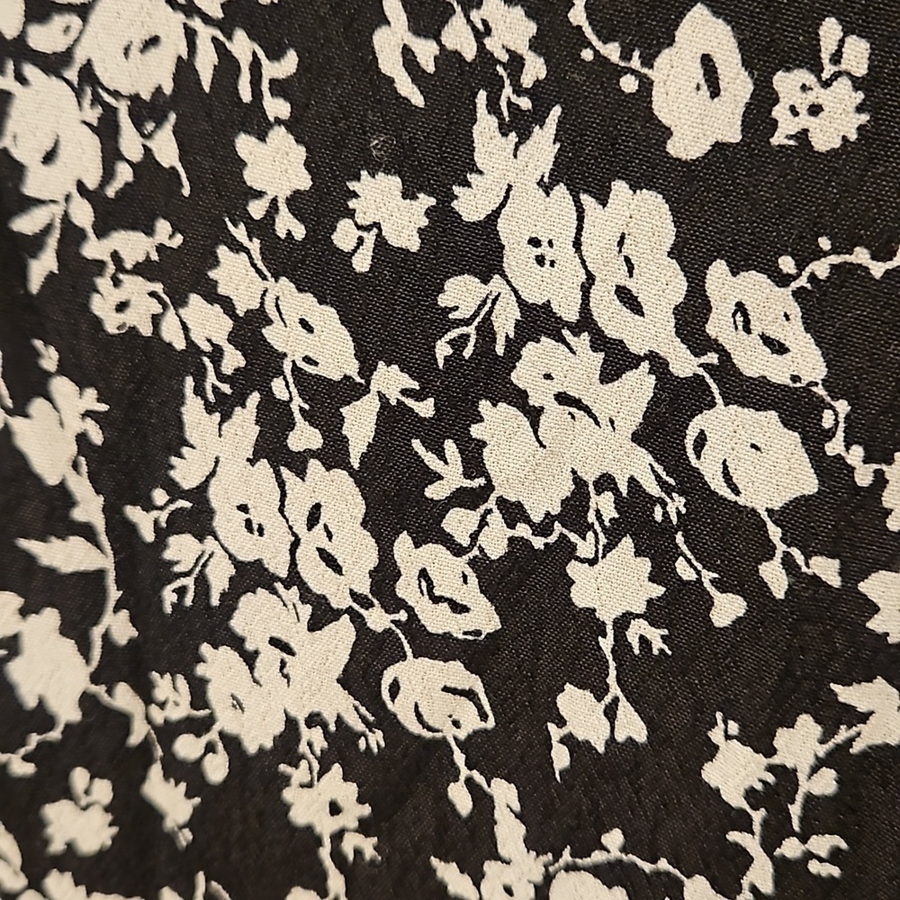 💕GANNI💕 Printed Crepe Layer Midi Dress ~ Viscose Black Floral Print 36 EU - Picture 15 of 16